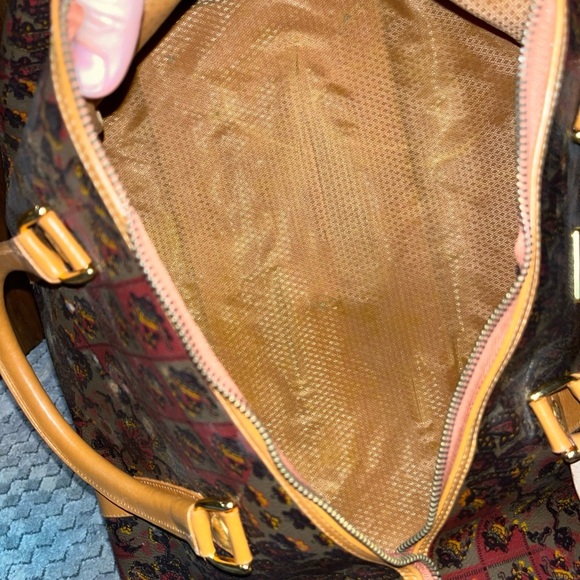 ESCADA Vintage Leather Boston Bag Leather Drum Bag Etro Handle And Strap - Picture 11 of 13